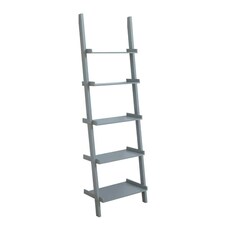 Ladder Shelf Bookcase 3 or 5 Tier Storage Shelving Unit Display Stand Grey | 5 Tier