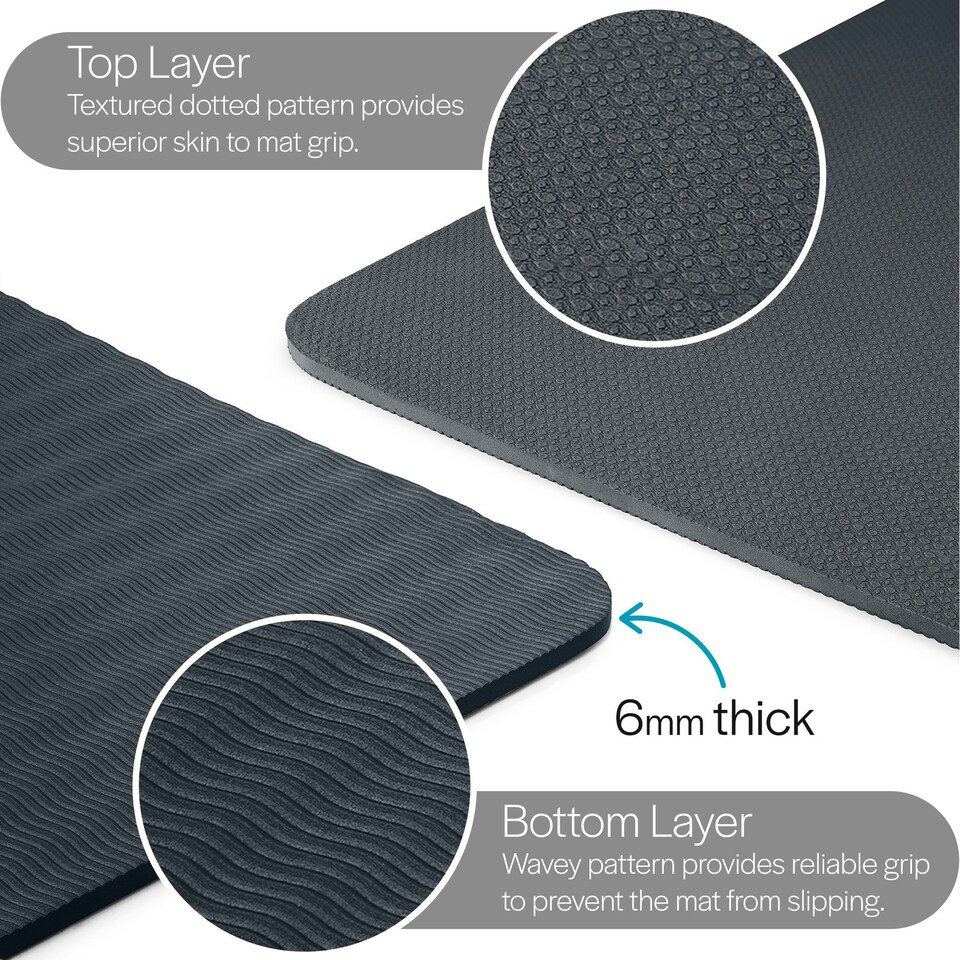 image 1 of Extra Large Exercise Mat (183cm x 116cm) - Black