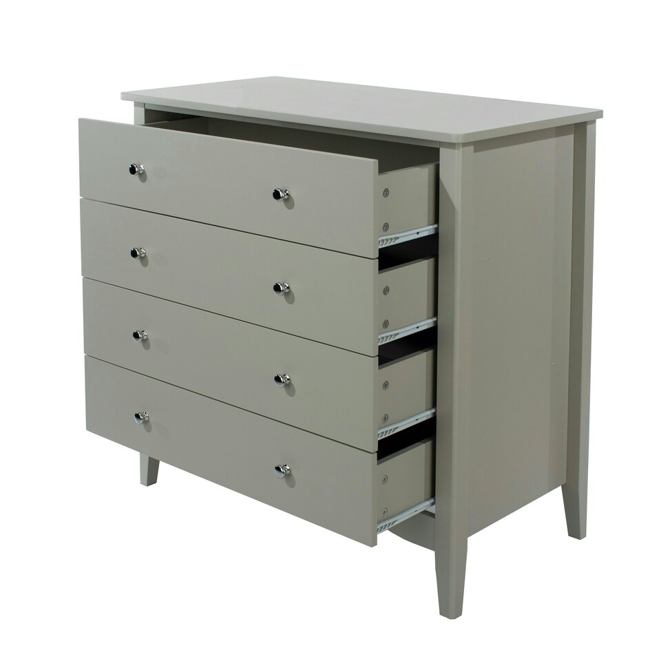 image 1 of Como Grey, 4 Drawer Chest Grey