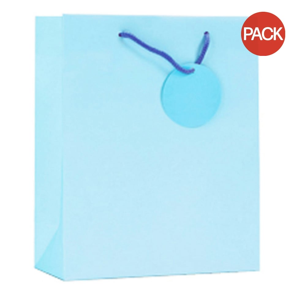 image 1 of Simon Elvin Finishing Touch Single Colour Large Gift Bag (Pack Of 6) - Pale Blue - One Size