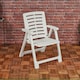 image 5 of Round Plastic Table & 2 Folding Chairs Set with Armrests Garden Patio Furniture