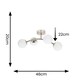 image 3 of ValueLights Jas Brushed Chrome 4 Way Ceiling Light with Opal White Frosted Glass Globe Shades and LED Bulbs