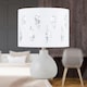 image 4 of Tuscan - White Ceramic Lamp with White Fern Shade White | White