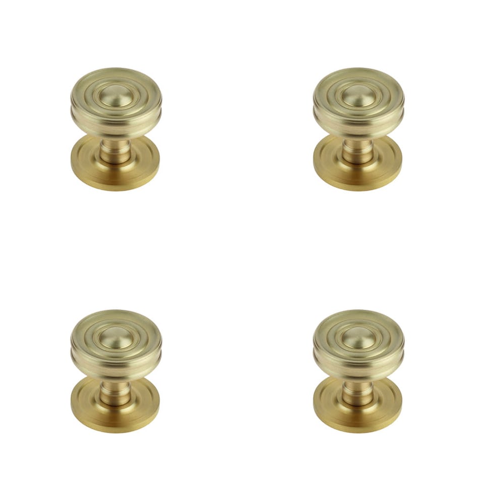 image 1 of 4 PACK Elegant Satin Brass Cupboard Knob for Stylish Interiors - Kitchen Cabinet Knob