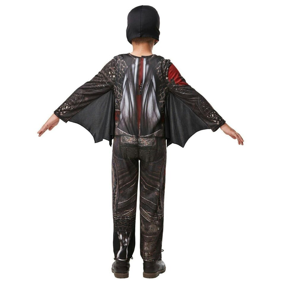 image 1 of How To Train Your Dragon Boys Deluxe Hiccup Battlesuit Costume - Black/Grey - 9-10 Years 9