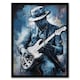 image 1 of Guitarist Playing Blues Oil Musician Home Decor Black Framed Wall Art Print A4