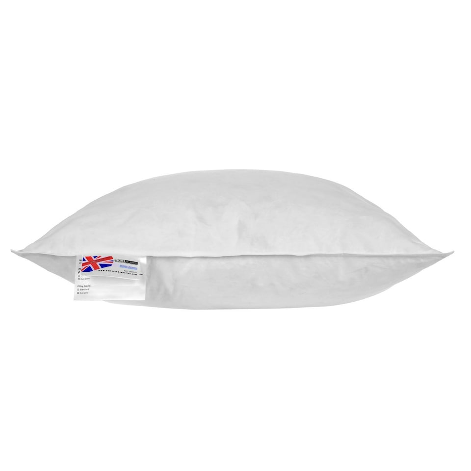 image 1 of Homescapes Luxury Duck Feather and Down Cushion Pad Insert Inner 80 x 80 cm (32 x 32") White