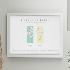 Personalised Birth Flower Family of 2 White Framed Print White | One Size