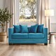 image 1 of Comfortable 2 Seater Cyan Blue Velvet Sofa, Stylish Mid Century Sofa For Bedroom, Functional 2 Seater Sofa Blue
