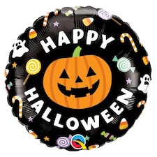 Halloween Jack & Candies Round Foil Helium Balloon 46cm / 18 in