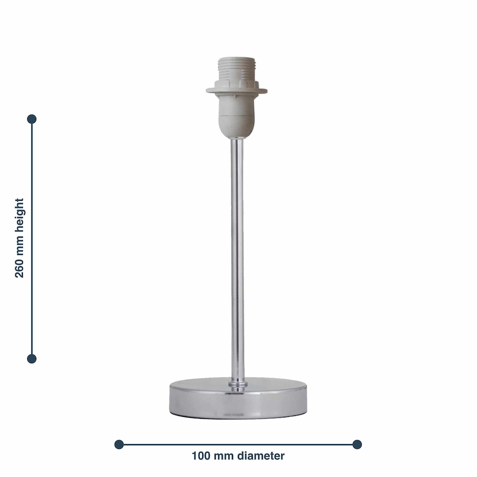 image 1 of Chrome Stick Table Lamp Base Only | Chrome | Medium | 1