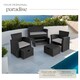 image 4 of Garden Furniture Set Modena- sofa with storage, armchairs, stools, coffee table | Black | black/grey | 129 x 68,50 x 75 cm | 1