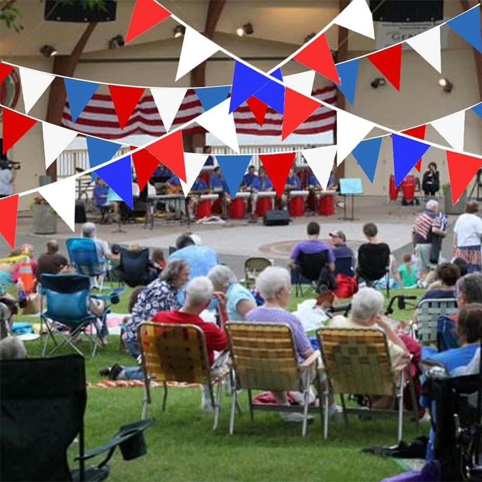 image 1 of Red Blue White Bunting 40m - 80 Flags Pennant Multi