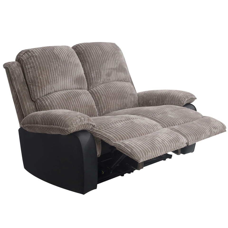 image 1 of Grey Jumbo Cord Reclining Sofa Suite With Armchair, 2-Seater Sofa And 3-Seater Sofa