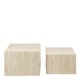 image 2 of Dice Square Coffee Table Set in Light Travertine Effect