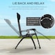 image 8 of Outsunny 2 Pcs Zero Gravity Lounger Folding Recliner Chair Cup Holder Brown
