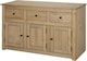 image 1 of Panama Sideboard 3 Door 3 Drawer Solid Pine Wood Waxed Oak Finish