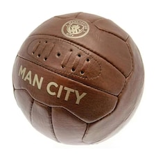 Manchester City FC Faux Leather Retro Ball Size 5 Brown