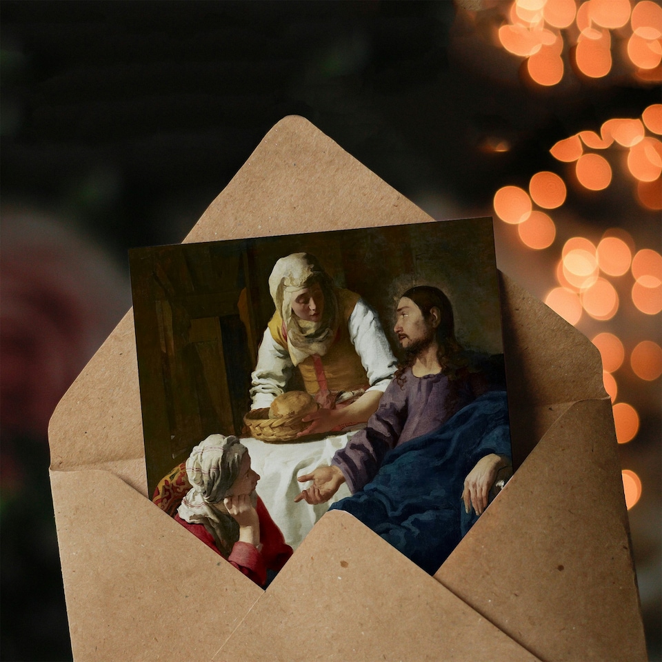 image 1 of Johannes Vermeer Art Card Christ in the House of Martha and Mary
