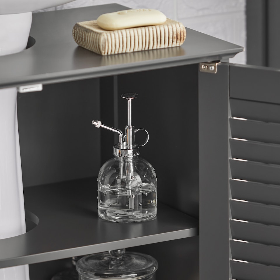 image 1 of SoBuy FRG237-II-DG,Under Sink Bathroom Cabinet with Adjustable Shelves