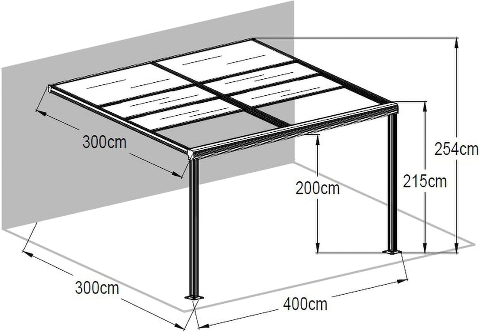 image 1 of Veranda Garden Canopy Retractable Sliding Roof 4.26m x 3.05m Anthracite