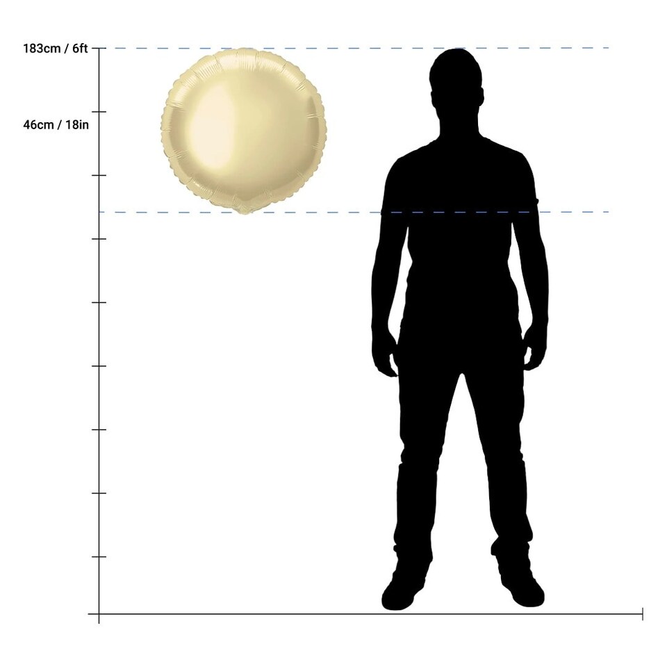 image 1 of Soft Gold Round Foil Helium Balloon 46cm / 18 in | Gold