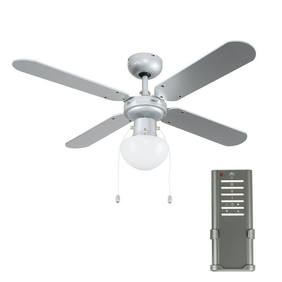 image 1 of ValueLights Mirage Grey Ceiling Fan Light Dimmable With Remote Control