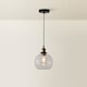 image 4 of ValueLights Sheridan Glass Clear Globe Ceiling Light Pendant & Bulb | Clear