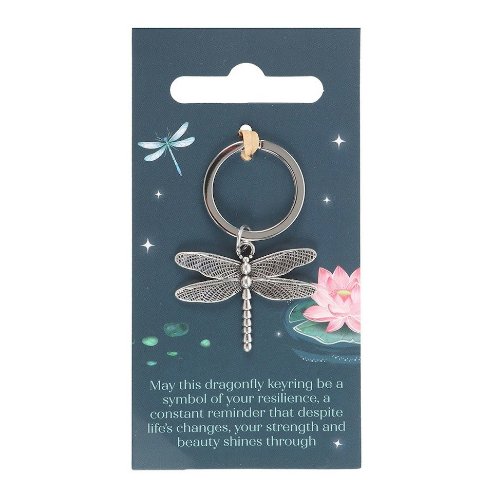 image 1 of Something Different Dragonfly Keyring - Silver - One Size