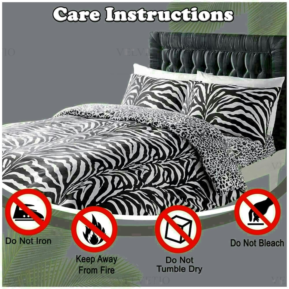 image 1 of Zebra Skin Printed Duvet Cover Set Reversible Polycotton Beddings White | Single