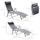image 7 of Outsunny Sun Lounger Recliner w/ Pillow Foldable 7 Levels Textilene Grey