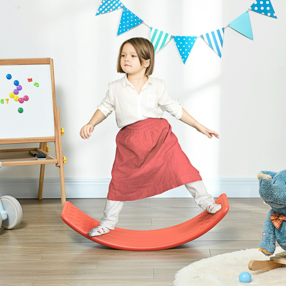 image 1 of ZONEKIZ Balance Board, Kids Wobble board, Montessori Toy for 3-6 Years, Blue