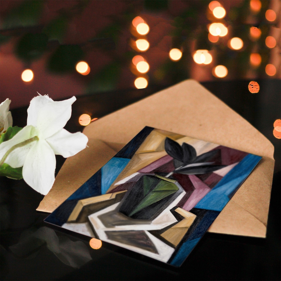 image 1 of Marsden Hartley Art Card Rubber Plant Abstract Painting