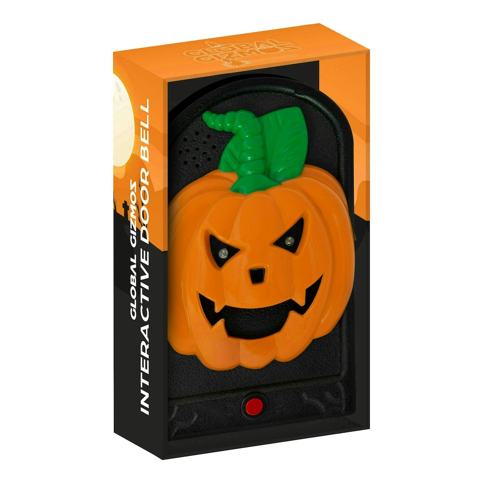 image 1 of Halloween Pumpkin Doorbell with Red Glowing LEDs and Sounds