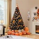 image 2 of Yaheetech 219 cm Tall Hinged Fir Holiday Decoration Artificial Christmas Tree Black