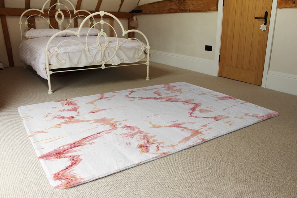 image 1 of Pink Marble Designer Rug | Multi