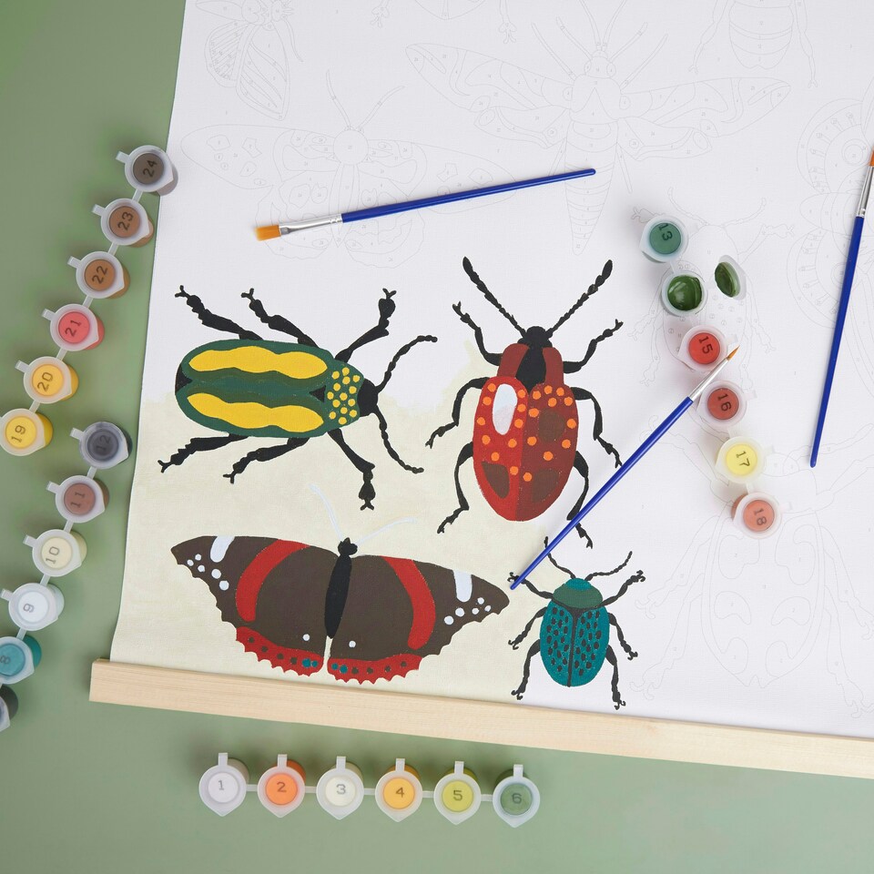image 1 of RHS Paint by Numbers Kit, Bug Study, Multicoloured, 400 x 500mm