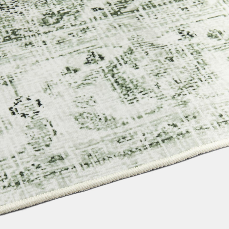image 1 of OHS Vintage Print Washable Rug Non Slip Floor Carpet Area Mat Runners