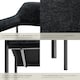 image 5 of Armchair Doe - durable fabric, black powder-coated legs, 120 kg load, 58 x 62 x 85 cm - Set of 6 Black | Woven Fabric Black/Black