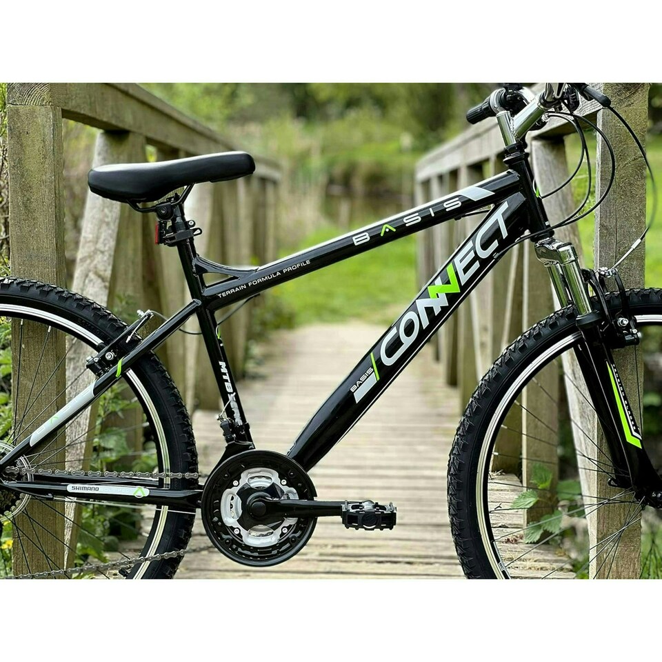 image 1 of Basis Connect Hardtail Mountain Bike, 26" Wheel - Black/Green