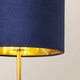 image 5 of ValueLights Christina Gold Palm Leaf Table Lamp Navy Velvet Gold Shade and Bulb
