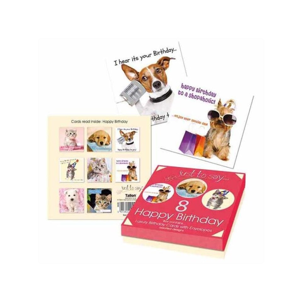 8 Mixed Pets Birthday Cards in Keepsake Box Tesco Groceries