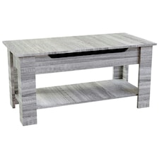 Vida Designs Lift Up Coffee Table With Storage Compartment & Shelf, Grey Wood