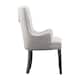 image 9 of Set of 2 Velvet Dining Chairs with Armrest, Ergonomic Scoop Knockerback & Button Tufted Wood Legs | Grey | Dark Grey