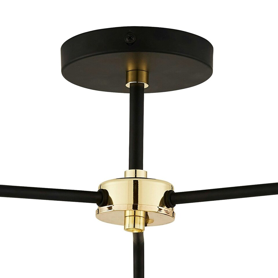 image 1 of First Choice Lighting Black Paint and Smoked Glass 3 Light Black | Grey