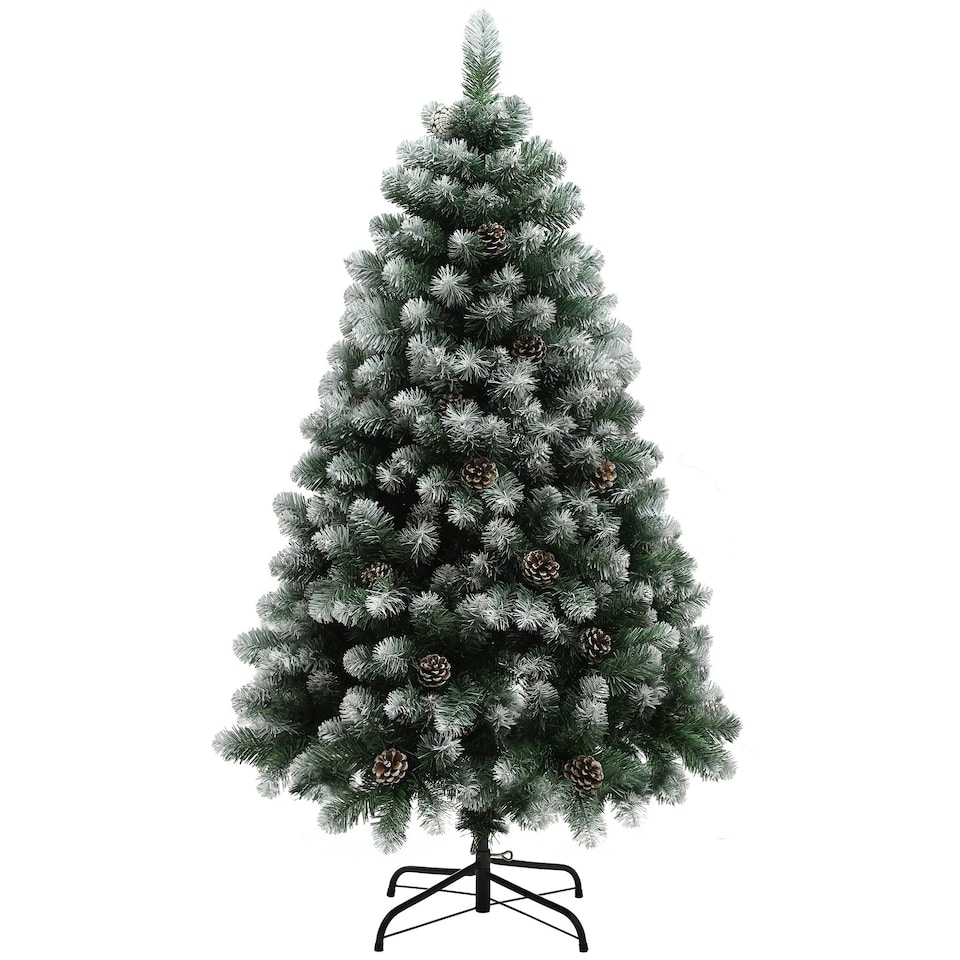 image 1 of HOMCOM 5ft Artificial Pine Christmas Tree with Pinecones, Steel Base