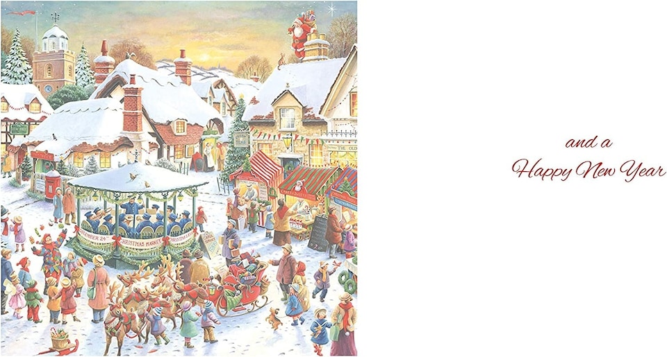 image 1 of Fantastic Colourful 3D Festive Night Time Shopping Design Christmas Card