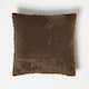 image 3 of Homescapes Sofia Pleated Brown Velvet Cushion - 45 x 45 cm Brown