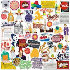 Willy Wonka & The Chocolate Factory Deluxe Stickers (Pack of 100) - Multicoloured - One Size