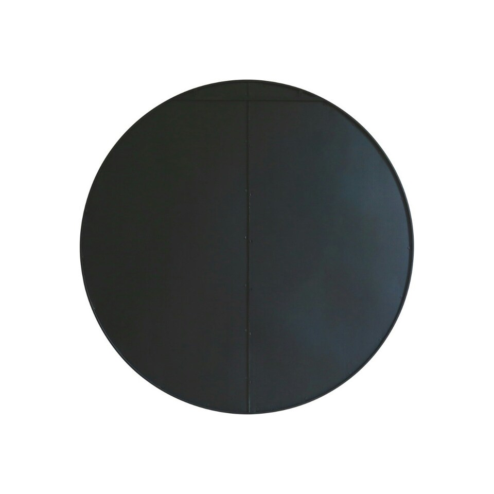 image 1 of The Fenestra - New Black XL Circular Window Metal Wall and Leaner Mirror 71" X 71" (180 x 180CM) Black
